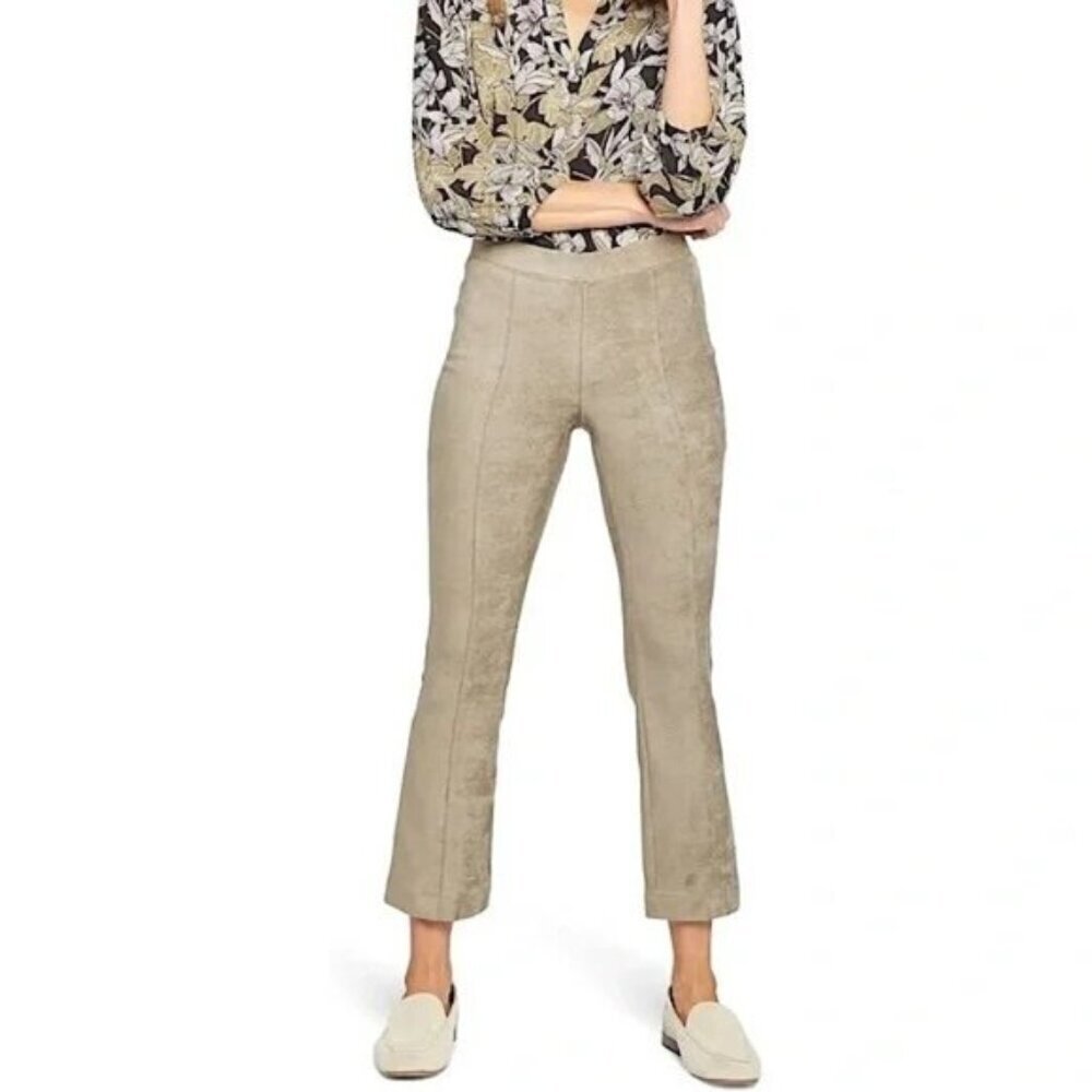 NYDJ Faux Suede Pull-on Bootcut Pants In Saddlewood Size 18